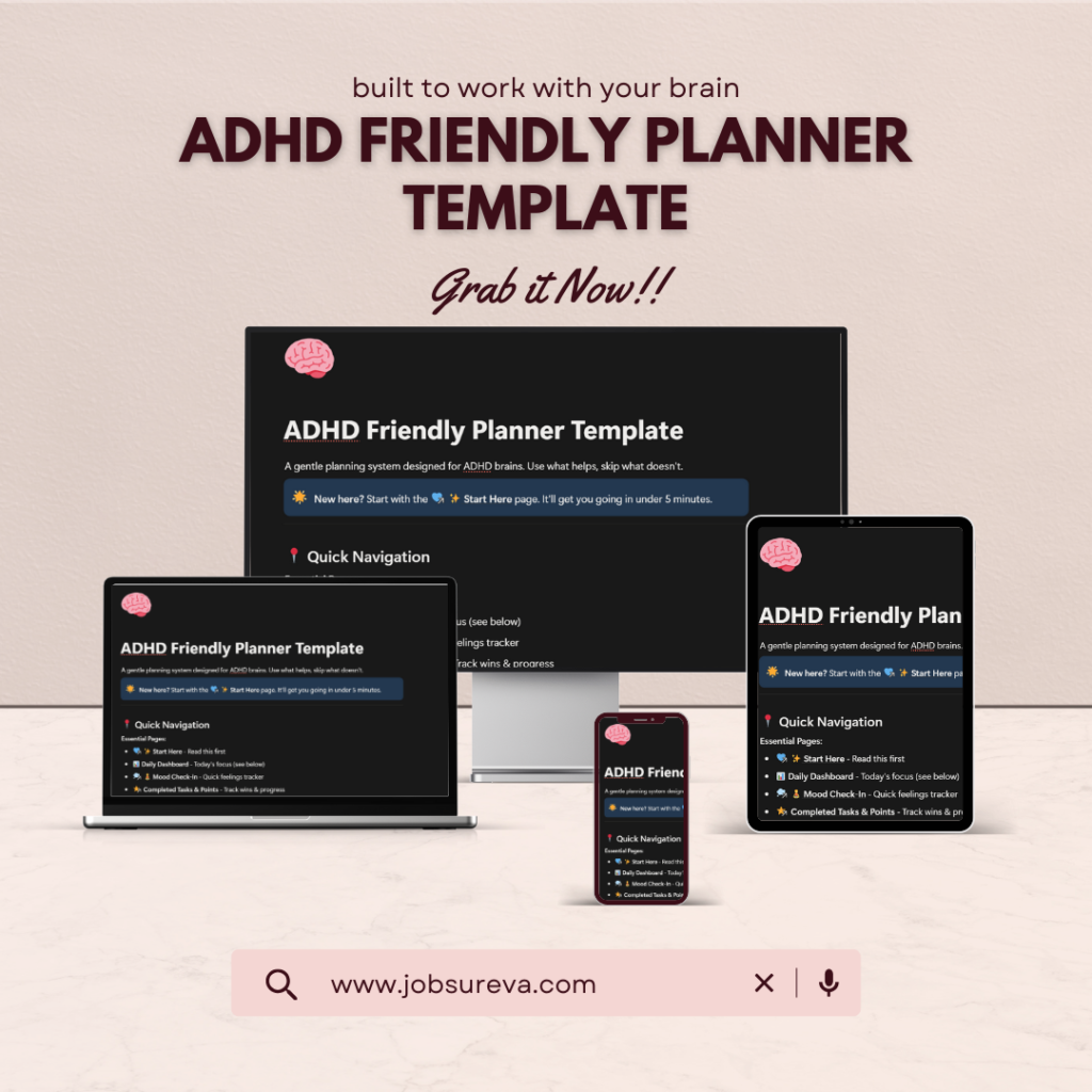 adhd friendly planner template