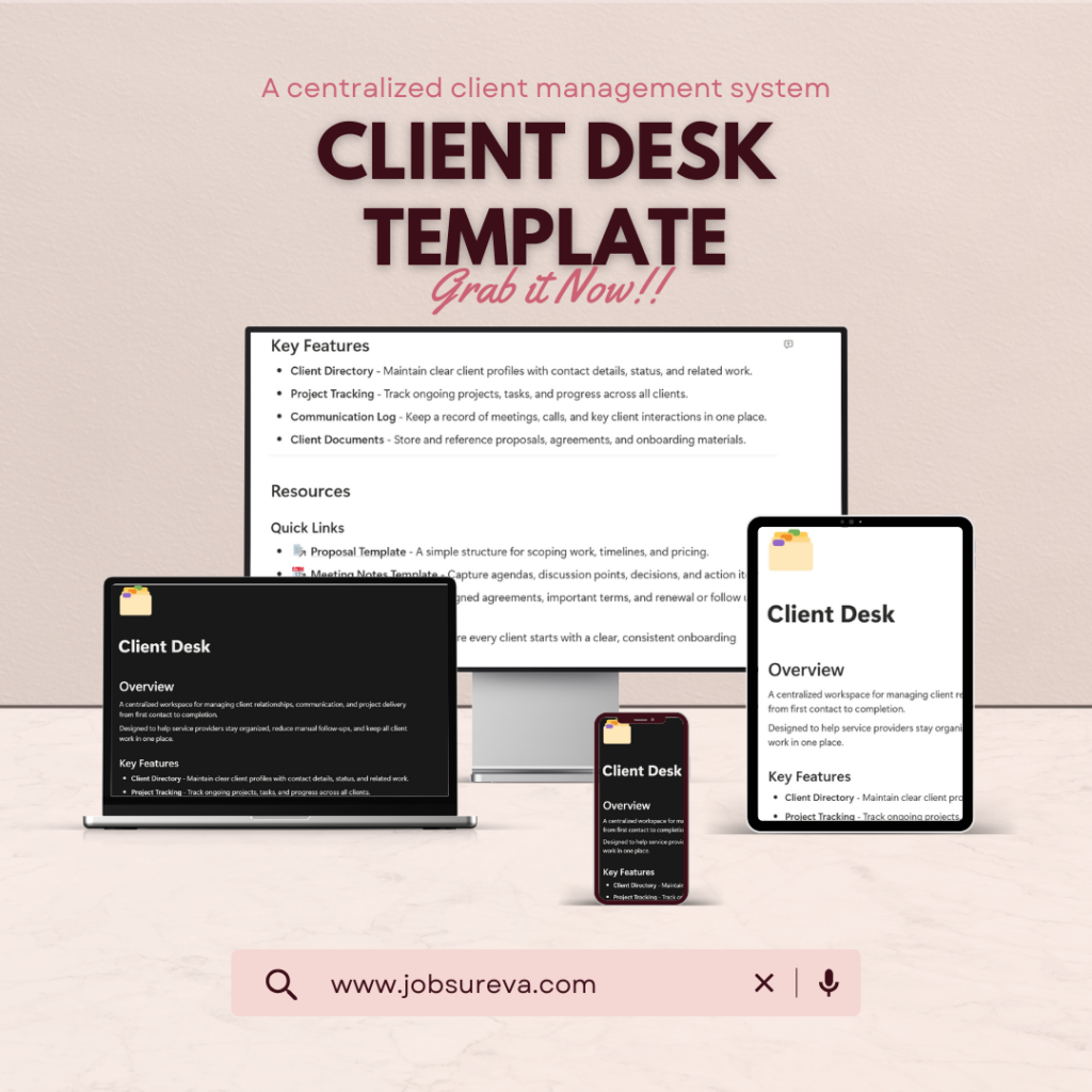 client desk template
